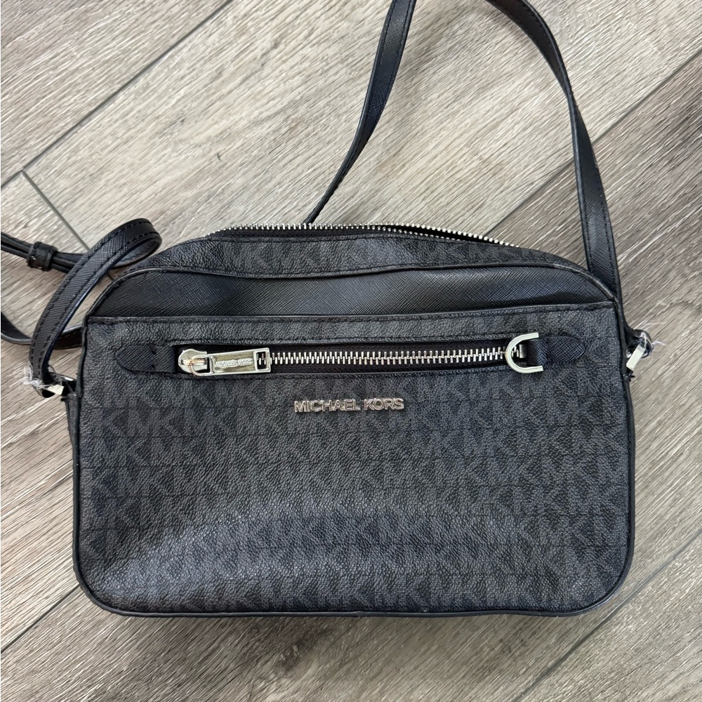 Michael Kors Black MK Monogram Crossbody